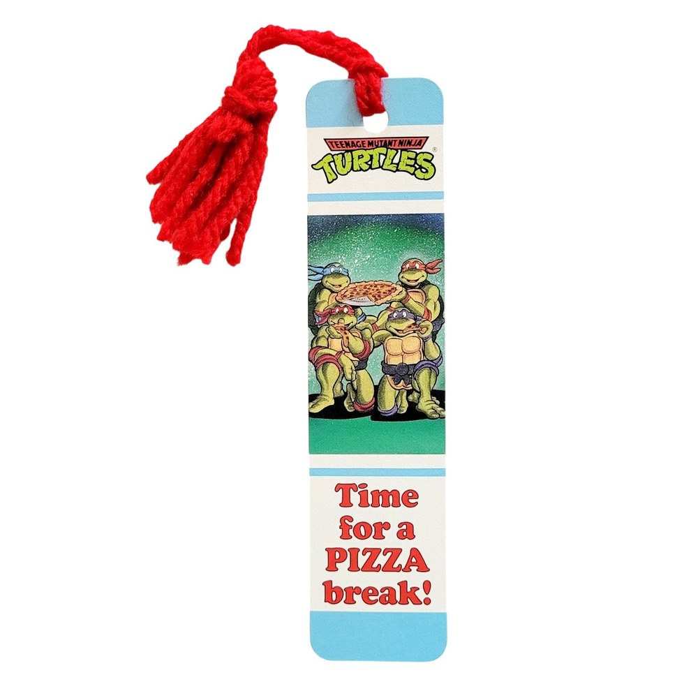 Vintage 80s Teenage Mutant Ninja Turtles Bookmark Pizza TMNT 1989 Antioch H-1279